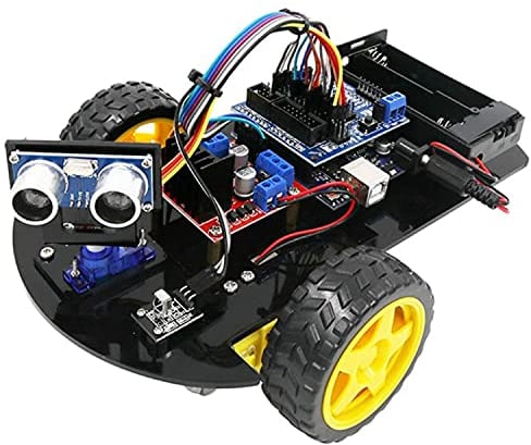 AZDelivery Smart Tracking Robot 2WD Kit DIY Learning Robot Car 2wd Ultraschall Sensor Modul Infrarot Fernbedienung Starter Kit, einschließlich E-Book!