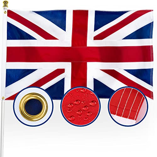 XIFAN Drapeau Union Jack britannique en nylon de qualité supérieure - 7,6 x 12,7 cm - Double face - Robuste - 210D - Longue durée de vie avec rayures cousues - Ourlet à 4 points - Œillets en laiton
