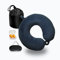 NavoX Cuscino da viaggio Cuscino collo in memory foam Cuscino di supporto, Maschera per dormire/tappo per le orecchie/sacchetto, confezione rapida compatta e leggera per campeggio,voli (blu)
