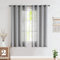 FMFUNCTEX Grau Vorhänge Leinenoptik mit Ösen Leinen Gardinen Halbtransparent Landhausstil Wohnzimmer Modern für Schlafzimmer Kinderzimmer Balkontür 2er Set, 175 x 127 cm (H x B)