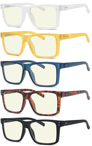 Eyekepper 5-pack Oversized Reading Glasses Blue Light Blocking Large Readers +0.5