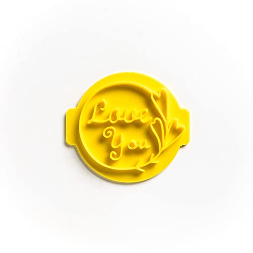 The Cookie Cutter Hub Love You Kranzpräge/Stempel für Cupcakes, Fondant, Zuckerguss, Ton, Kuchen, Backen, Dekoration