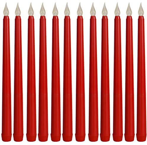 OSALADI 12 Stück Betriebenes Flackernde Led-Kerze Zum Geburtstag Für Flammenlose Kirche Weihnachtskegel Party Rote Kerzen Lichter Hochzeit Candlesicks Elektrische Batterie