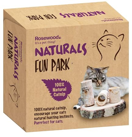 Rosewood Naturals Fun Park for Cats - Interactive Cat Toy with Natural Mini Catnip Balls, Encourages Play, Exercise and Healthy Activity for Indoor Cats, 22 x 15 cm