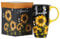 Topadorn Ceramic Mug with Lid and Gift Box Sunflower Latte Mug Coffee Cup,17oz. Sunshine