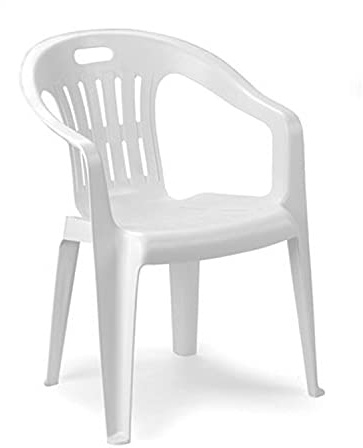 INDA-Exclusiv Stapelstuhl Gartenstuhl PIONA Bistrostuhl Gartensessel Balkonstuhl Kunststoff stapelbar Balkonmöbel Gartenmöbel, Farben:Weiß