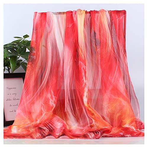 Chiffon stoff meterware Tinte Chinesische Stil Druckte Chiffon Stoff 150 Cm Breit Verkauft Meterware Für Rock Shirts Kleidung Handgemacht(Color:Magisches Rot)