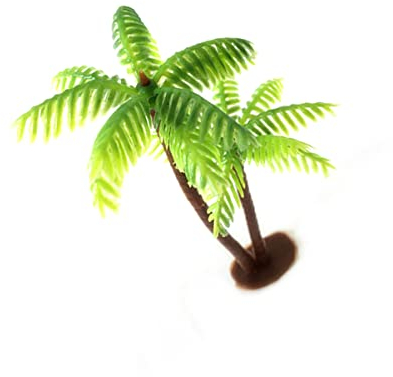 HOMSFOU 1pcs Plastic Coconut Palm Tree Miniature Palm Plant Pots Bonsai Craft Micro Landscape Diy Beach Themed Cake Topper Scenery Landscape Aquarium Decor Green 1
