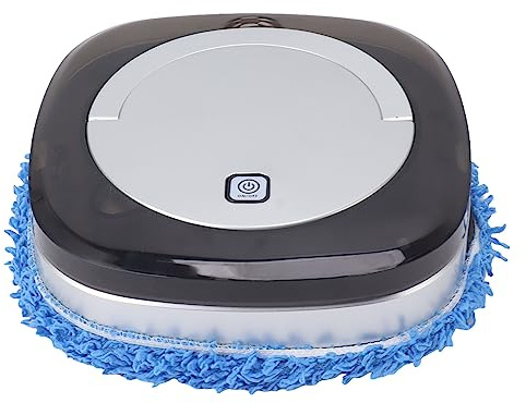Bodenwischroboter, Automatischer Wischroboter, Intelligenter Reinigungsroboter Bodenwaschroboter mit Wassertank, Roboter-Staubsauger-und Wisch-Kombination für Tierhaare (Silber)