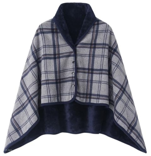 JEMPET Coperta indossabile in pile con bottoni - Comodo poncho, coperta in flanella, scialle, mantella senza maniche in peluche per uomo e donna140cm*100cm