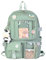 HORHEAR Schulrucksack Kawaii Rucksack für Damen und Herren,Leicht und mit Accessoire,für Schule und Freizeit(Grün)