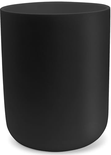 YEW DESIGN Matte Black Round Compact Trash Can Mini, 3.5 Gallons / 13L Garbage Bin, Tiny Wastebasket for Bathrooms, Office, Under Desk, Bedroom, Laundry Room, Kitchen, Kids Room, and Dorm