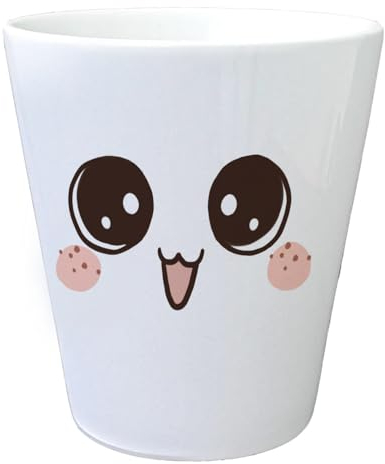 speecheese Kawaii-Gesicht Blumentopf Variante 1 EIN bunter Pflanzentopf mit niedlichem Gesicht für Manga- und Animefans Kawaii Blumentopf süßer Manga Übertopf japanischer Anime Teenager