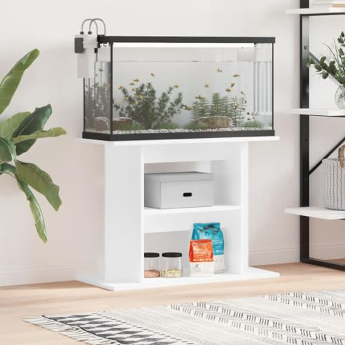ARKEM Soporte para Acuario Madera de ingeniería Blanco 80x35x60 cm Acuario 120 litros