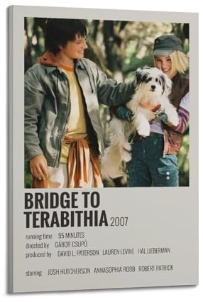 greb Filmposter Bridge to Terabithia auf Leinwand, Raumdekoration, ästhetisches Poster, künstlerisches Poster für Schlafzimmer, Wohnzimmer, Wände, 40 x 60 cm, Rahmen-Bridge to Terabithia