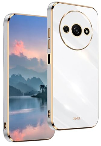 UPLAI Coque pour Xiaomi Redmi A3 4G, Très Mince Antichoc Housse avec Mode-Galvanik-Design, Prime Souple TPU Bumper Luxueux Étui.(Blanc)
