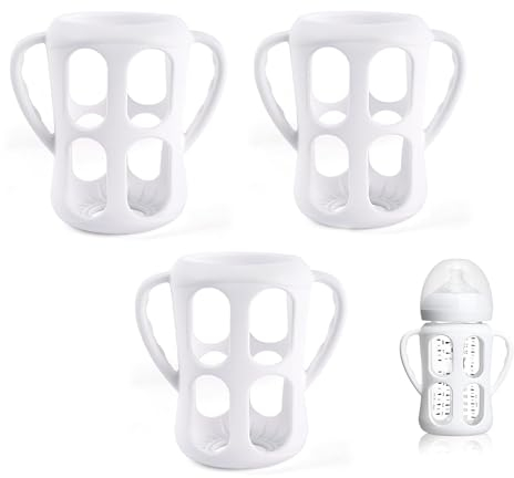 3 Pack Baby Bottle Handles, Silicone Bottle Handles for Philips Avent Natural Baby Bottles, Baby Bottle Holder with Easy Grip Handles to Hold Their Own Bottle, BPA Free