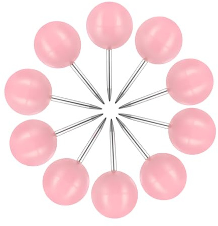 VAPKER Kartennägel, große Reißzwecken, Anstecker, 9,5 mm, runder Kopf, Stahlspitze, rosa Kunststoff, Rundkopf, für Bilder, Poster, Dokumente, 150 Stück