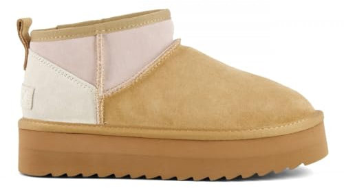 Colors of California W Platform Winter Boot aus Suede Mix Camel Braun, Camel, 39 EU