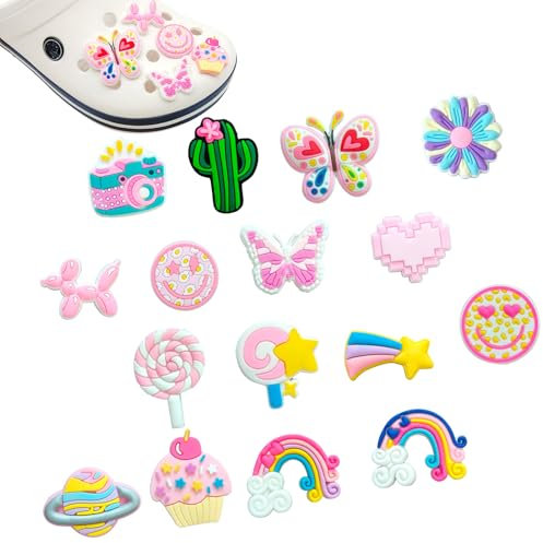 YALiya 16 Pièces Breloques pour Chaussures, Broches Crocs pour Enfants, Breloques Crocs pour Enfants, Sabots, Bracelet pour Jeunes Filles et Garçons, Jibbitz pour crocs