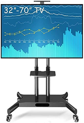 Support TV universel Support TV mobile avec roulettes Support TV universel Support TV en acier réglable en hauteur pour téléviseurs Plasma/LCD/LED OLED, convient aux téléviseurs de 32 à 70 pouces Supp
