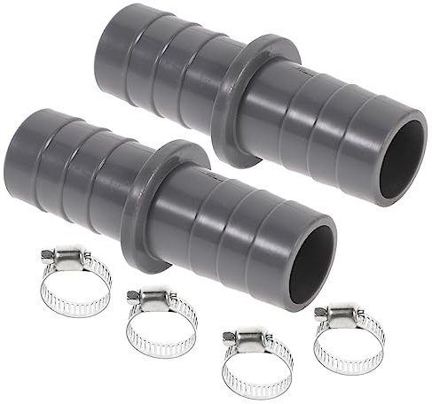 JEWEDECO Verlängerungsadapter für den Ablaufschlauch der Waschmaschine 21 mm Anschlüsse mit 4 Schlauchschellen für Waschmaschine/Geschirrspüler