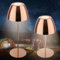 BRILONER - LED Tischlampe kabellos IP44 mit Touch, stufenlos dimmbar, Akku & Lichtquelle tauschbar, Nachttischlampe, Wohnzimmer, LED Lampe, Akku Tischleuchte, Outdoor, 13,5x36 cm (DxH), Kupferfarbig
