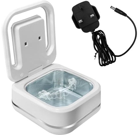 Ultrasonic Retainer Cleaner 40-44kHz,180ML Portable Jewelry Cleaner, Professional Retainer Cleaner Machine for Denture, Mouth Guard, Aligner