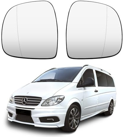 Convitex 2 PCS Spiegelglas für MERCEDES Vito Kasten Bus W639 2003-2011 Beheizbar Asphärisch,Links + Rechts