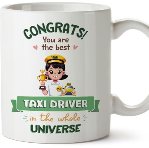 MUGFFINS Taxi Driver Woman Mug - in English - Best in Universe Trophy - Funny Gift for Colleagues - Ceramic 11oz Mug