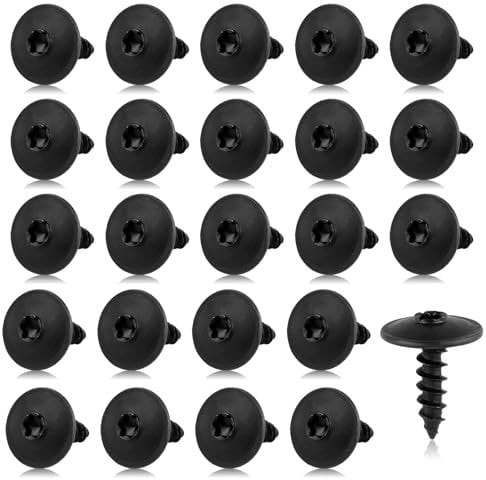 Tweozhui 50 Stück schrauben schwarz rundkopfschrauben, karosserieschrauben, M5x16mm Blechschrauben, Rundkopf für Auto Schutzbleche, Radbögen und Stoßstangen, selbstschneidende schrauben edelstahl