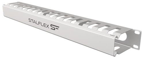 Stalflex Organizador de Cables Caja Cables 19 Pulgadas 1U - Fabricado en Acero - Caja organizadora Cables para alambres, Tiras de Cable - Mantenga Limpio y ordenado su Armario Rack