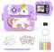 Euakee Camara Fotos Infantil, 1080P HD Cámara Digital para Niños con 2,4 Pulgadas & Tarjeta 32 GB, Kids Camera con 3 Rollos de Papel de Impresión, Regalo para Niños y Niñas de 3-12 Años(Púrpura)
