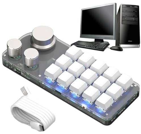 Clavier mécanique programmable à 15 Touches | Clavier Multifonction Macro pour Montage vidéo, Ordinateur Compatible avec PC