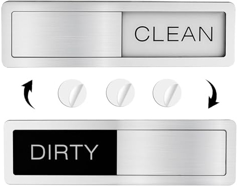 Magnet für Geschirrspüler Clean Dirty, Geschirrspülermagnet Clean Dirty Dishwasher Sign mit Schiebefunktion Kratzfest Geschirrspüler-Magnet Magnete-Schild für Kühlschrank Dekor(17,8 ×5 cm)