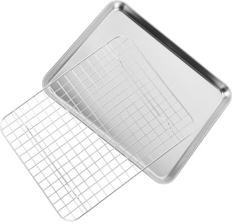 Alipis Bandeja Para Hornear Con Rejilla Inoxidable Para Cocinar Empanizados Carnes