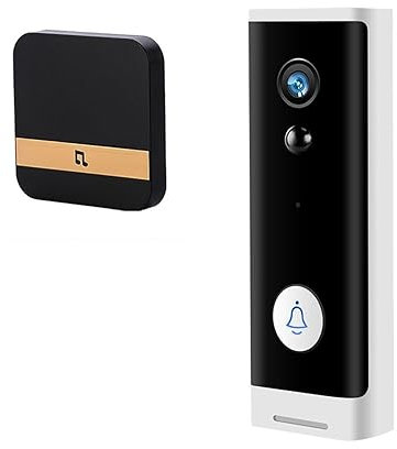 SMTYXS Smart WiFi Video Doorbell Camera Visual Intercom With Chime Wireless Home Security Camera Night Vision(Option 4 White Add 32G TF Card)