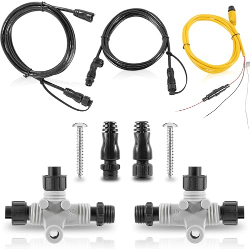 010-11442-00 - Kit di avviamento per NMEA 2000 per Garmin ECHOMAP Chirp, ECHOMAP Plus, per cavo di alimentazione NMEA 2000, cavo posteriore, cavo di discesa con connettore a T e terminatore maschio