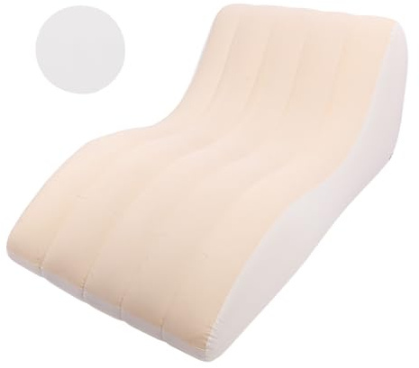 Aufblasbare Liege, komfortable Luftluftstuhl, aufblasbare Couch für Erwachsene, Wasser langlebiger tragbarer Luftsofa Schlauchboote Couch PVC für Camping, Spiele, (Beige)