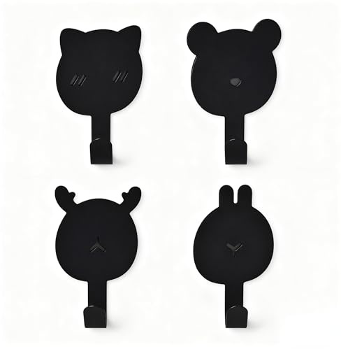 Lunaanda Magnethaken, 4 Stück Starke Magnetische Haken, Aufbewahrungshaken in Tierform für Badezimmer, Küche und Schlafzimmer