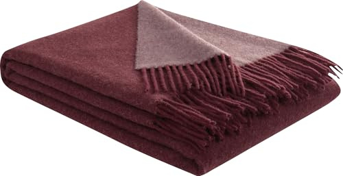 biederlack Plaid Schurwolle/Kaschmir Bordeaux-Parfait Größe 130x170 cm