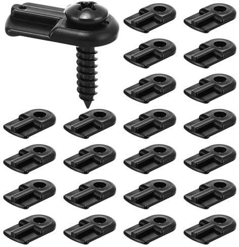 Blulu 24 Pack 13/16 x 1/2 Inches Flush Nylon Window Screen Clip with Screws Offset Clips for Fastens Storm Window, Storm Panels, Screen Door Clip (Black)
