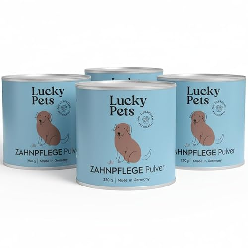 Zahnpflege Pulver für Hunde 250 g – Hunde Zahnsteinentferner und Mundgeruch-Stopper – 100% natürliche Zahnreinigung ohne Zahnbürste – Made in Germany – Zahnpflege Hund
