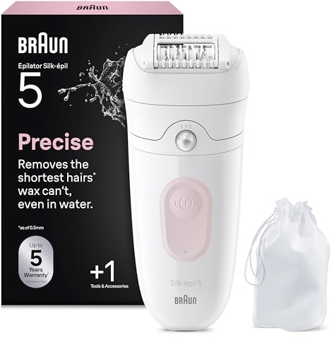 Braun Silk·épil 5, Nass Und Trocken Epilierer, Für Einfache Haarentfernung, Glattleder Lang, 5-011, Rosa Flamingo