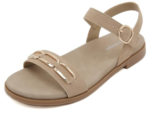 Meik Mangni Sandalias Planas Mujer Verano Ajustables cómodas y elegantes Sandalia Resistentes Antideslizante Zapatos Casuales para Uso Diario,Tallas:36-42 EU