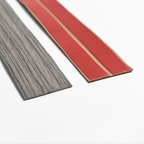 Plinthes murales autocollantes, 2 cm x 2 cm x 8 m, plinthe d'angle autocollante, PVC, plinthe flexible pour protection des bords, baguette pour portes, fenêtres, murs (rayure de bois gris)