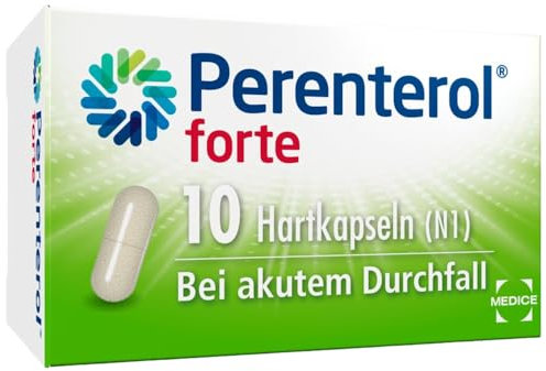 Perenterol forte 250 mg 10 Kapseln - Durchfall Medikament zur Vorbeugung & Behandlung von akutem Durchfall - entzündungshemmend - verhindert übermäßigen Flüssigkeitsverlust