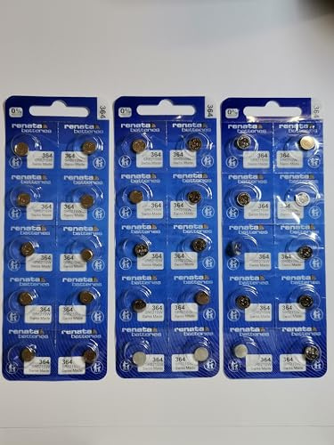 Renata 364, SR621SW, Pile de Montre (30 x Lot de 1) - 30 Piles