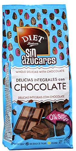 DIAT Radisson - Delicias Integrales con Chocolate | Vegan y sin Azúcar Añadido | Ricas en Fibra | Galletas Sin Azúcares Veganas de Cacao
