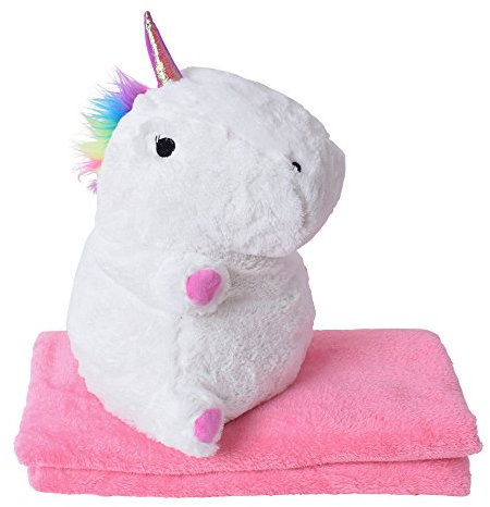 TE-Trend Baby Plüsch Einhornkissen Einhorn Kuscheltier Unicorn 40cm Kissen Kuschel Decke rosa